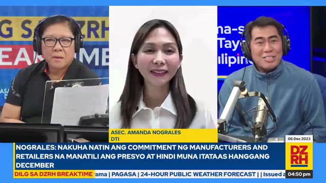 DILG sa DZRH Breaktime: DTI pleased as manufacturers, retailers comply ...